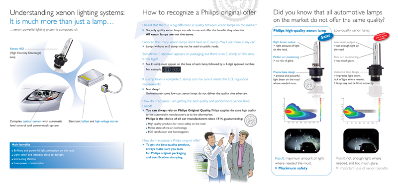 Philips xenon lighting information leaflet - inside